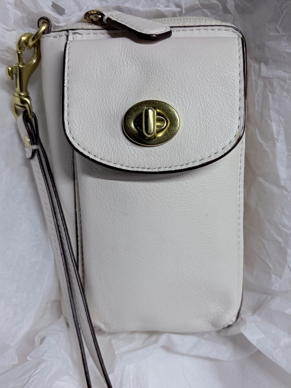 COACH Campbell Universal Leather Turnlock Wristlet Phone Crossbody Wallet